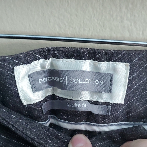Dockers Womens Stretch Business Charcoal Pinstripe Dress Pants - Picture 2 of 11